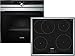 Produktbild Siemens EQ2Z083 Set Backofen mit Mikrowelle HM633GNS1 + Induktion Glaskeramik Kochfeld EH645BFB1