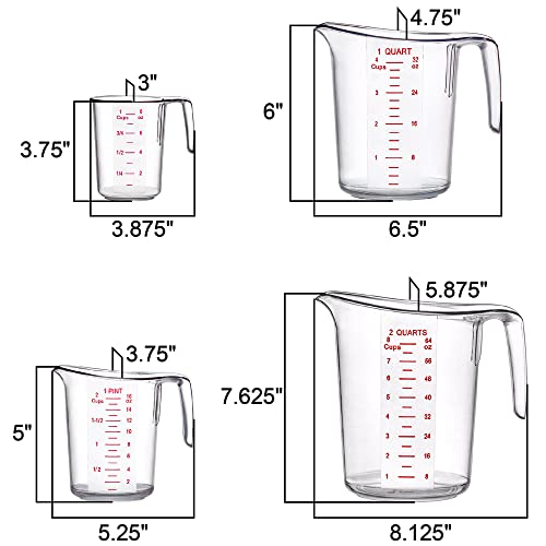 Image of Amazing Abby - Melissa - Plastic Measuring Cups (4-Piece Set), Food-Grade Measuring Jugs, 1 /2 /4 /8-Cup Capacity, Unbreakable, Stackable, Dishwasher-Safe, Great for Oil, Vinegar, Flour, and More