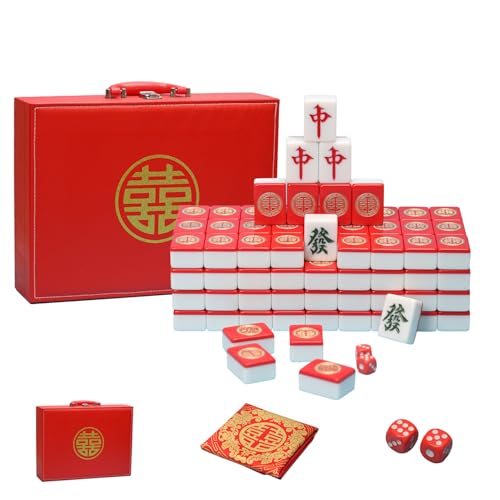 Set Extra Grande Mah Jong Chino Patrón Doble Felicidad