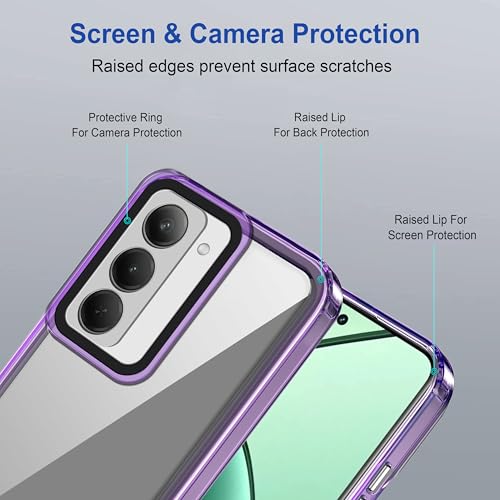 Image of Zapcase Back Case Cover for Realme P3x 5G | Compatible for Realme P3x 5G Back Cover | Case Cover with Camera Protection | (TPU + PC | Translucent Purple)