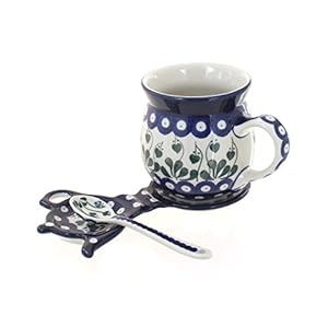 Blue Rose Polish Pottery Alyce Mug & Saucer Gift Set