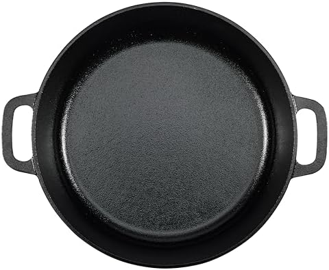Amazon Basics Round Pre-Seasoned Cast Iron Dutch Oven Pot with Lid and Dual Handles, Heavy-Duty & Large, 7-Quart, Black - Thumbnail 5
