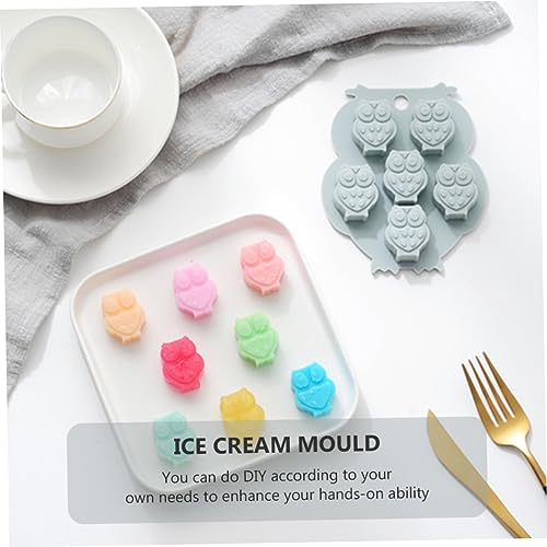 Molde de silicona para cubitos de hielo con diseño de búho 6 cavidades miniatura 3
