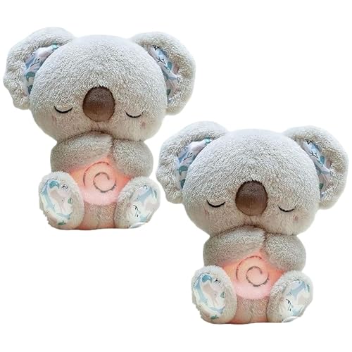 STALKLENE Mush Plushies for Anxiety and Sleep, Mushplushies Breathing Animals, Mushplushies Breathing Otter, Mush Sleepy Otter for Adults, Mush Breathing Otter, with Sensory Music,Lights (Gray 2)