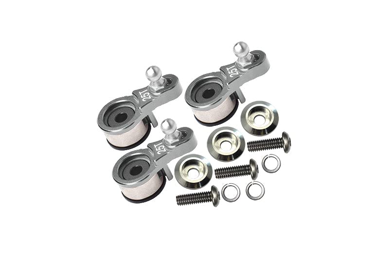 Aluminum Servo Horn with Built-in Spring 3 Sets (for Locking Diff) for Traxxas 1:10 TRX4 Defender Trail Crawler 82056-4 / TRX6 Mercedes-Benz G-63 MAG 6X6 88096-4 Upgrades - Silver
