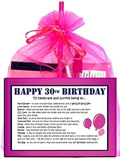 30th Birthday Survival Kit Gift Card Pink for Women friend sister daughter bestie