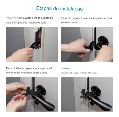 Trava de porta Portátil, fechadura para viagem, fechadura de porta de Hotel, fechadura para AIRBNB,