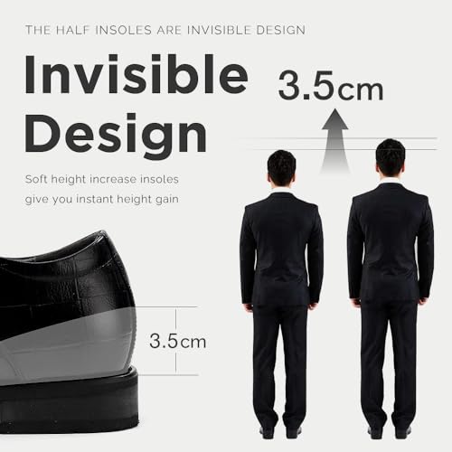 Image of 1Pair Memory Foam Invisible Height Increasing Insoles Soft Breathable Heel Lifting Inserts Pain Relief Heel Lift Height Booster for Unisex Men Women