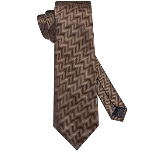 Image of Hi-Tie 70 inches Ties for Men Silk Extra Long Necktie and Pocket Square Cufflinks Set Men Big and Tall Tie Business