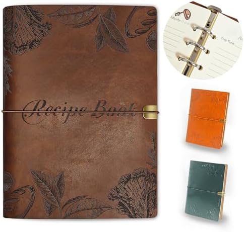 Blank Recipe Book To Write In Your Own Recipes, Leather Recipe No...