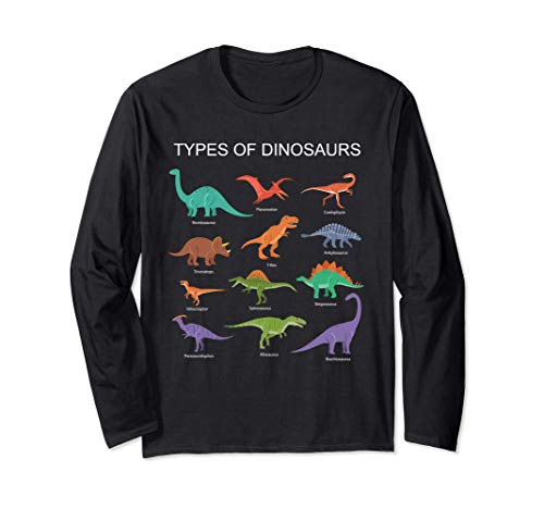 Identificazione del dinosauro. Design Tipi di dinosauri Maglia a Manica