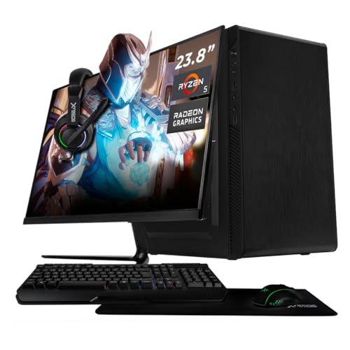 La mejor selección de Procesador Amd Ryzen 5 3400g - los preferidos. 41 XTREME PC GAMING Computadora Escritorio Completa AMD Radeon Vega 11 Ryzen 5 3400G 16GB SSD 500GB Monitor 23.8 75Hz WiFi Black Gaming Ligero en Calidad Baja, Oficina, Estudio y...