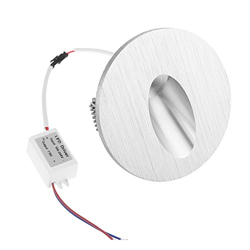 TiooDre LED Recessed Wall Lamp Square Recessed LED Step Stairs Lamp Porch Pathway Light 1W Basement Bulb AC 100-245V (Warm White, 1 Pack)