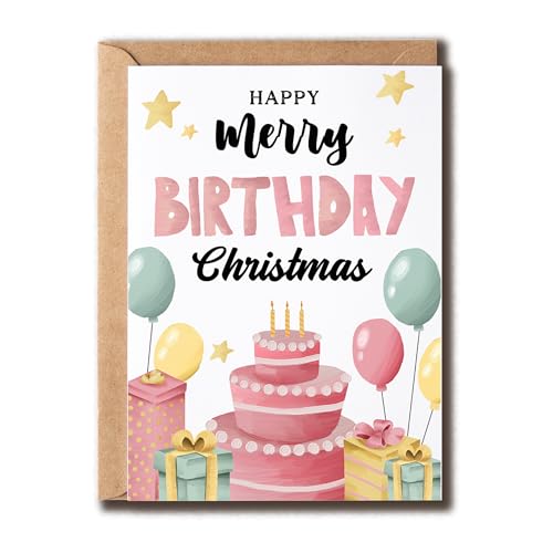 MLDDesigns Happy Merry BirthdayNX}XJ[h - ʔ12̒azf[J[h - 킢NX}X̂j - FlƑւ̃Mtg