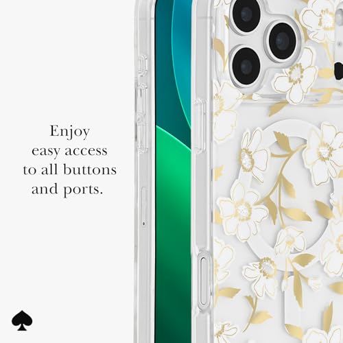 Image of kate spade new york iPhone 17 Pro Max Case - Compatible with MagSafe - Designer Phone Case - Sunshine Floral Gems