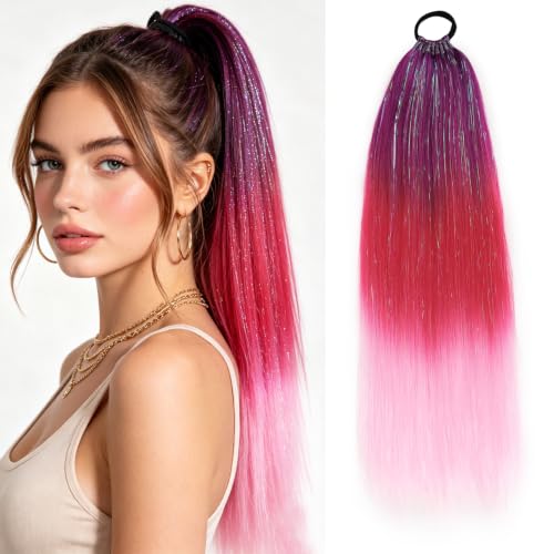 26 inch Colorful Ponytail Extension with Hair Tie 1 Pack