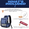 Ventilated Ultra Lightweight Backpack Compatible with Inogen Rove 6, Inogen One G5, OxyGo Next, Bundle with (10) 4ft cannulas, Medical tag Backpack fits Single or Double, Zippered Bottom (Navy)