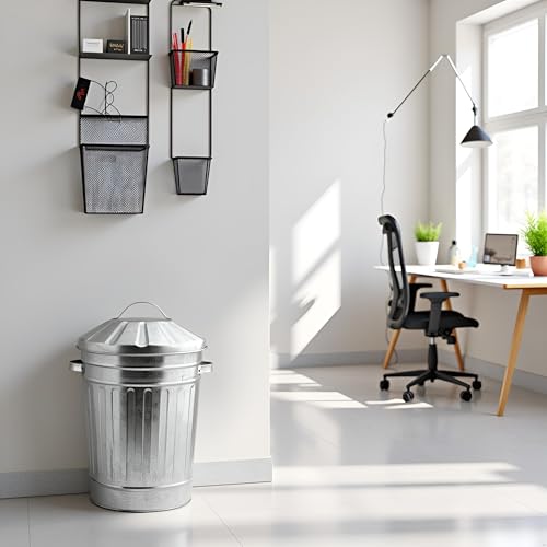 BH | 75L Large Galvanised Metal Dustbin | Pack of 1 | Anti-Rust | Waste Recycle Trash Bin With Lid | Ideal for Home, Kitchen, Garden, Animal Feed Storage, Rubbish Dustbin - by BEST HOUSE - Image 3