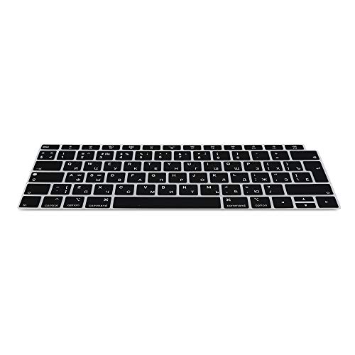 kwmobile Protector Compatible con Apple MacBook Air 13" 2018 2019 2020 A1932 - Cubierta para Teclado Ruso QWERTY - Negro