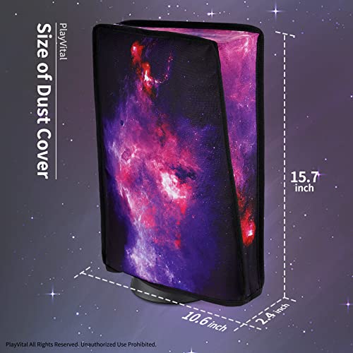 Image of PlayVital Dust Cover for ps5, Soft Neat Lining Dust Guard, Anti Scratch Waterproof Cover Sleeve for ps5 Console Digital Edition & Disc Edition - Nebula Galaxy