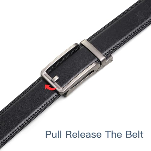 SENDEFN Men's Leather Dress Casual Belt 1 3/8" Automatic Adjustable Click Buckle Belts with Gift Box - image 3