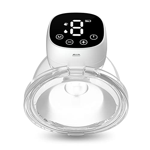 Extractor de leche eléctrico portátil, funcionamiento ultrailencioso con duración prolongada, recargable, diseño manos libres, 9 niveles/3 modos, libre de BPA (2) (blanco)