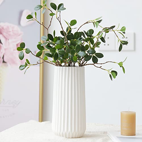 Large White Ceramic Vase, 9.8'' H Modern Vase For Flower, Origami Stripe Frosted Matte Surface, White Vases For Decor Wedding Decor (Large 9.8"*4.9" (H X D)) #TOP4