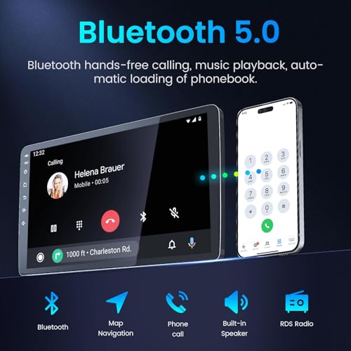 Image of 4G+64GB Car Stereo Radio for Honda CRV 2007-2011, 5G WiFi Wireless Carplay Android Auto 9 Inch 1280 * 800P Touchscreen GPS Navigation with Bluetooth 1080P Backup Camera SWC FM Radio