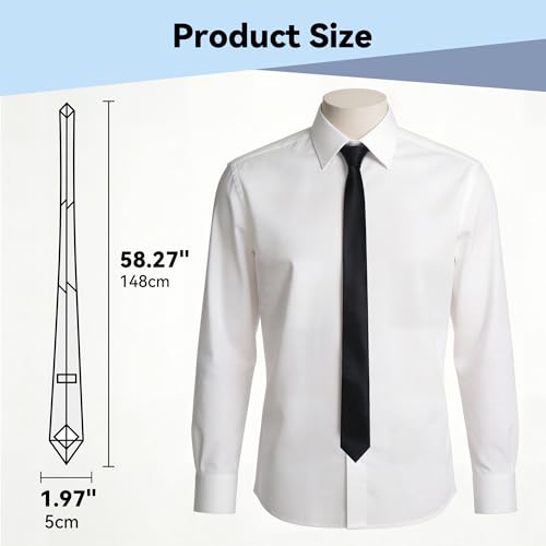 Image of Skinny Tie Men Women 2 inch (5CM) Slim Necktie Solid Thin Ties Formal