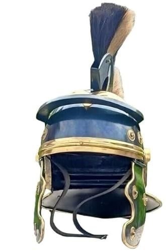 Roman Centurion Helmet – Imperial Gallic Style – Blackened Steel Reproduction – Large Size – Historical Roman Helmet for Reenactment, LARP, and Display