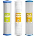 (3 Pack) 20" x 4.5" BB Whole House Pleated Sediment, GAC Carbon and String Wound Replacement Water Filters Works with 20" BB Whole House Water Systems