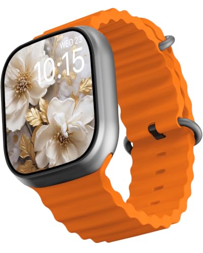 Image of Vaku Luxos Premium Bluetooth Calling Smartwatch with 1.99 inch HD Screen, Heart Rate & ECG Monitor, Sleep Tracker, 10+ Sports Modes, Unlimited Watch Faces, Smart Notifications, Silicone Strap - Orange
