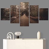 SIGNWIN 5 Panel Canvas Wall Art Rustic Woods for Home Decorations Ready to Hang - 60