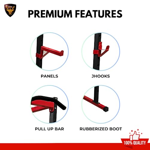 Image of Gamma Fitness Power Squat Rack PR-04 - Heavy-Duty 2.5 x 2.5 inch Frame with Inter-Locking Attachment Mechanism