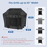 SunPatio Osłona grilla gazowego 140 cm, zewnętrzna osłona grilla do Weber, Charbroil, Nexgrill i Brinkmann, wytrzymała, wodoodporna, odporna na warunki atmosferyczne, trwała tkanina, czarna
