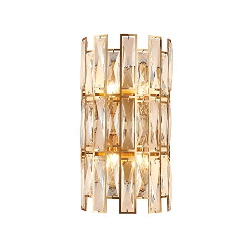 Lámpara de pared de cristal moderna y aplique LED dorado para pasillo y hotel