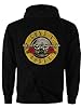Guns N' Roses Unisex Adult Back Print Logo Full Zip Hoodie (L) (Black) #3