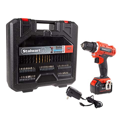 Stalwart 20V Cordless Drill with Rechargeable Lithium Ion Battery and 71 Piece Accessory Set - Portable Power Tool with Bits, Drivers and Belt Clip