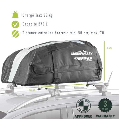 Coffre de toit souple pliable 270 L étanche pour libérer l'espace auto