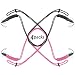 BRAVESHINE Paracord Lanyard, 4PCS 100% Military Grade Outdoor Survival Lanyards - Parachute Rope Cord Neck Strap for Hunting Knife Key Camera Cell Phone USB Drive Badge Keychain Holder (Black + Pink)