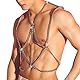 BDSMJOY Sexy Unterwäsche für Mann,Herren Punk Body Brust MetallKette Harness Männer Leder Geschirr Körpergeschirr,Gothic Kleid Gay Unterwäsche Herren Cosplay Party Kostüme,Sissy Dessous Männer