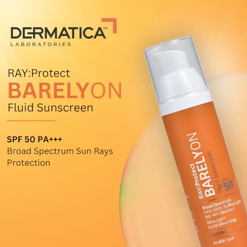 Image of Dermatica Ray Protect Barelyon Fluid Sunscreen SPF 50 PA+++ Broad Spectrum Sun Rays Protection 50ml