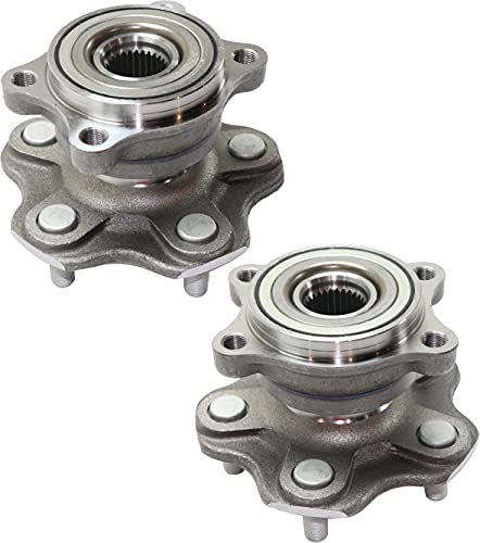 Evan-Fischer Rear Wheel Hub Set of 2 Compatible With 2003-2007 Infiniti G35, 2003-2009 Nissan 350Z 5 Lugs Driver and Passenger Side