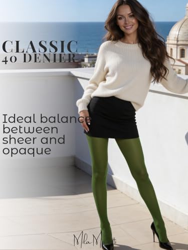Image of Mila Marutti Women's Tights Semi Opaque Stockings for Women | Semi Sheer Pantyhose Nylons | Made in EU