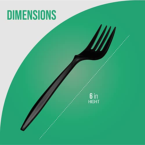 1,000 Plastic Disposable Forks Bulk Black Medium Weight Disposable Silverware Plastic Cutlery Fork #TOP4