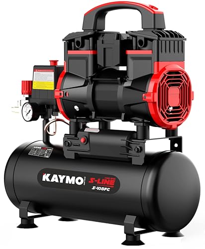 Image of KAYMO S-108 FC Air Compressor | 0.8 HP, 8L Oil-Free | Low Noise, 1400 RPM Copper Motor | Portable & Compact for Pneumatic Tools, Upholstery, & DIY Applications