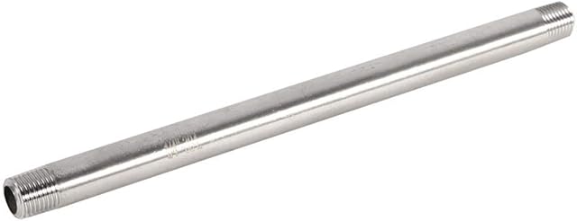 Pipe Fitting, BSP 1/4" 1/2" 3/4" 1" Stainless Steel SS304 Male x Male Threaded Pipe Fitting 200mm(DN8*200mm=1/4)