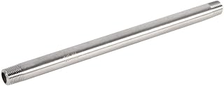 Pipe Fitting, BSP 1/4" 1/2" 3/4" 1" Stainless Steel SS304 Male x Male Threaded Pipe Fitting 200mm(DN8*200mm=1/4)