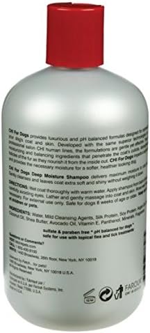 chi for Dogs Deep Moisture Shampoo for Pet Grooming 16 fl oz Bundled with Microfiber Washcloth