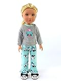 American Fashion World Winter Panda Pajamas fits 14 Inch Doll
